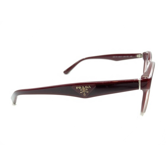Prada VPR11R UAN-1O1 Dark Red Burgundy Cat Eye Eyeglasses Frames 50-17 140 Italy - Picture 4 of 12